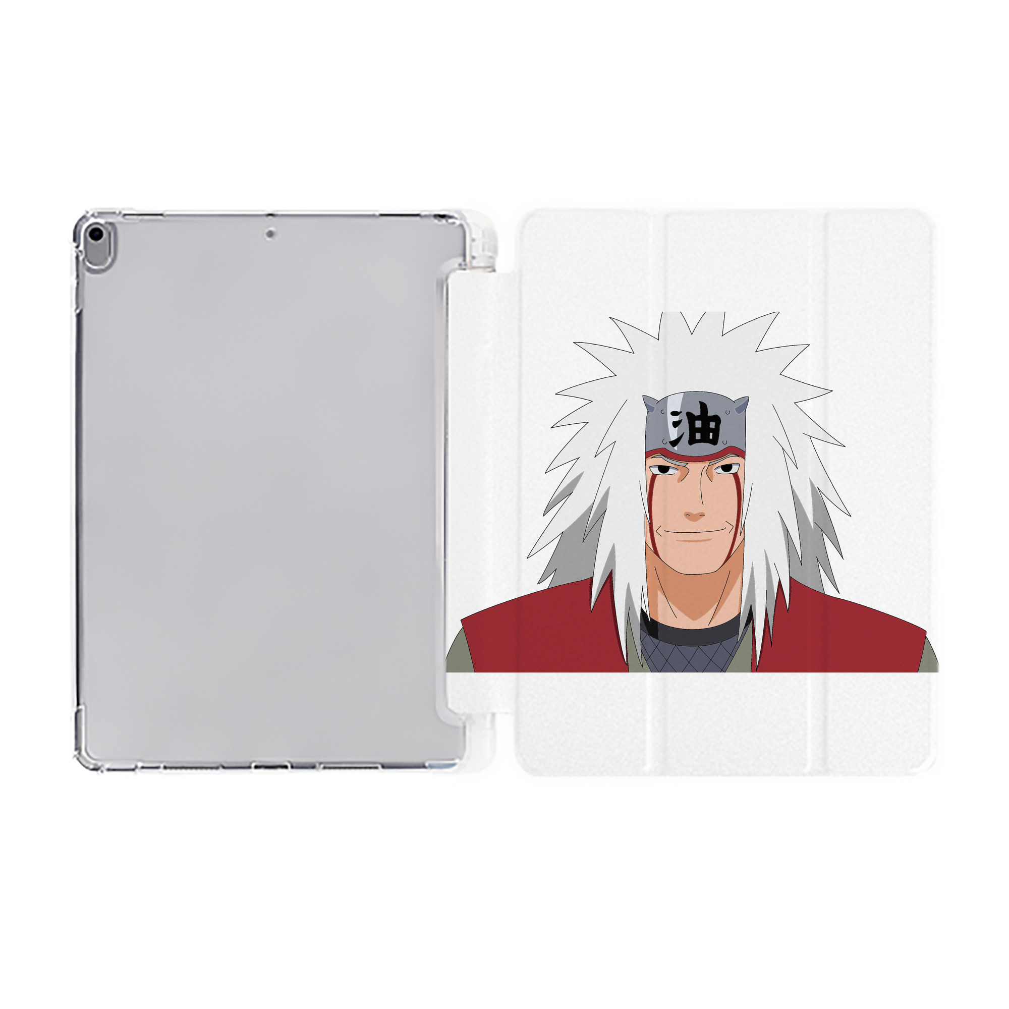 （画像用） NARUTO -ナルト- 自来也（じらいや） Jiraiya IPad ケース ペン収納付き 三つ折りスタンド PUレザー×シリコン 対応機種9.5/10.5/10.9インチ
